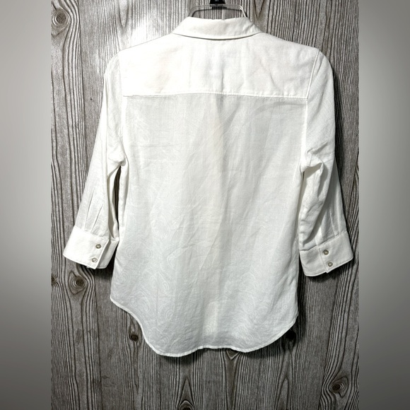 Rober Graham Classic Fit White Embroidered Button Down Shirt Sz XS - Picture 5 of 10